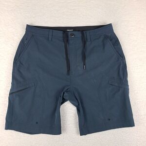 PROOF Shorts Mens 34 Blue 9" Inseam Hybrid Chino Performance Golf *